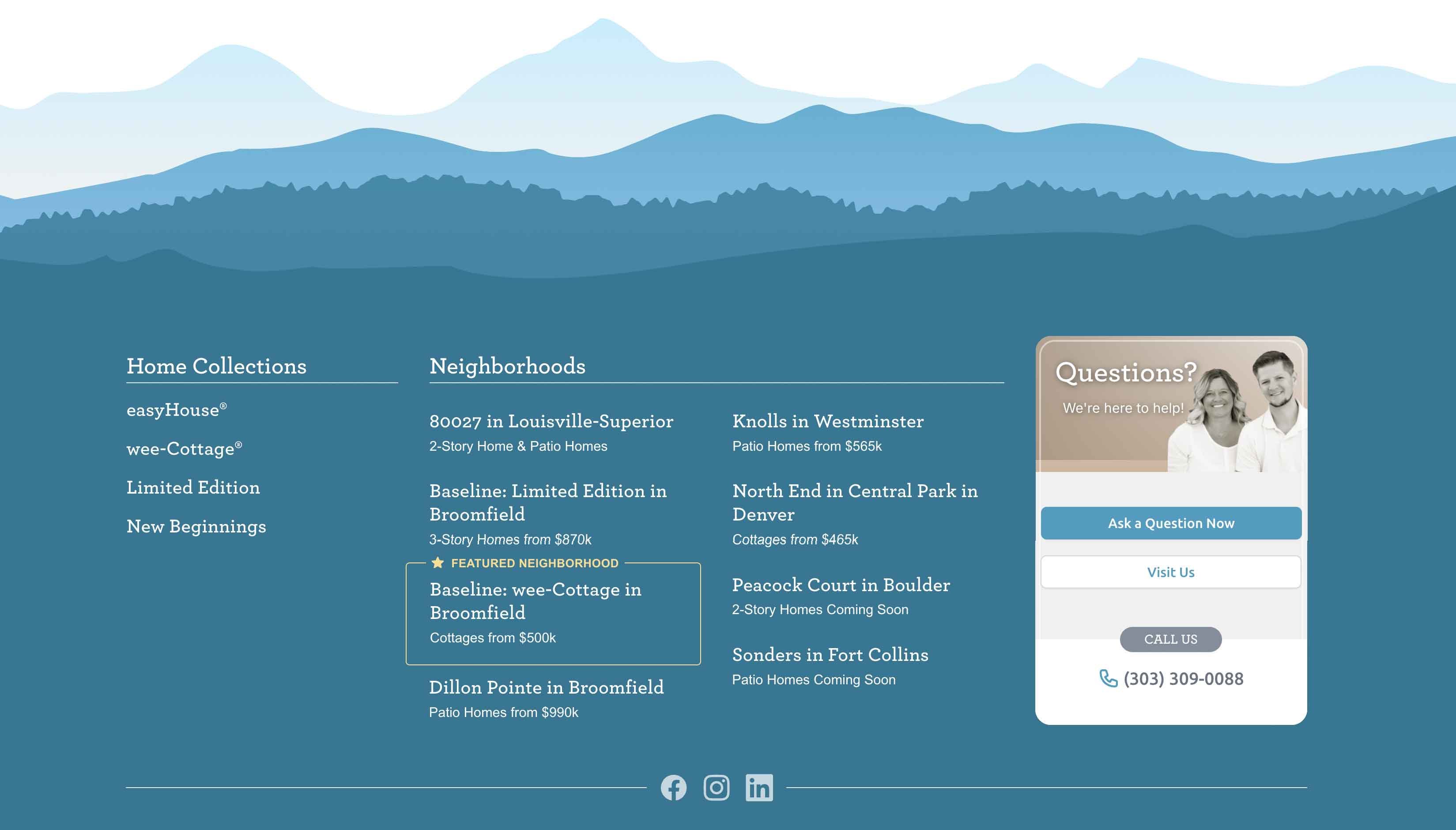 Beautiful Home Builder Footer Design