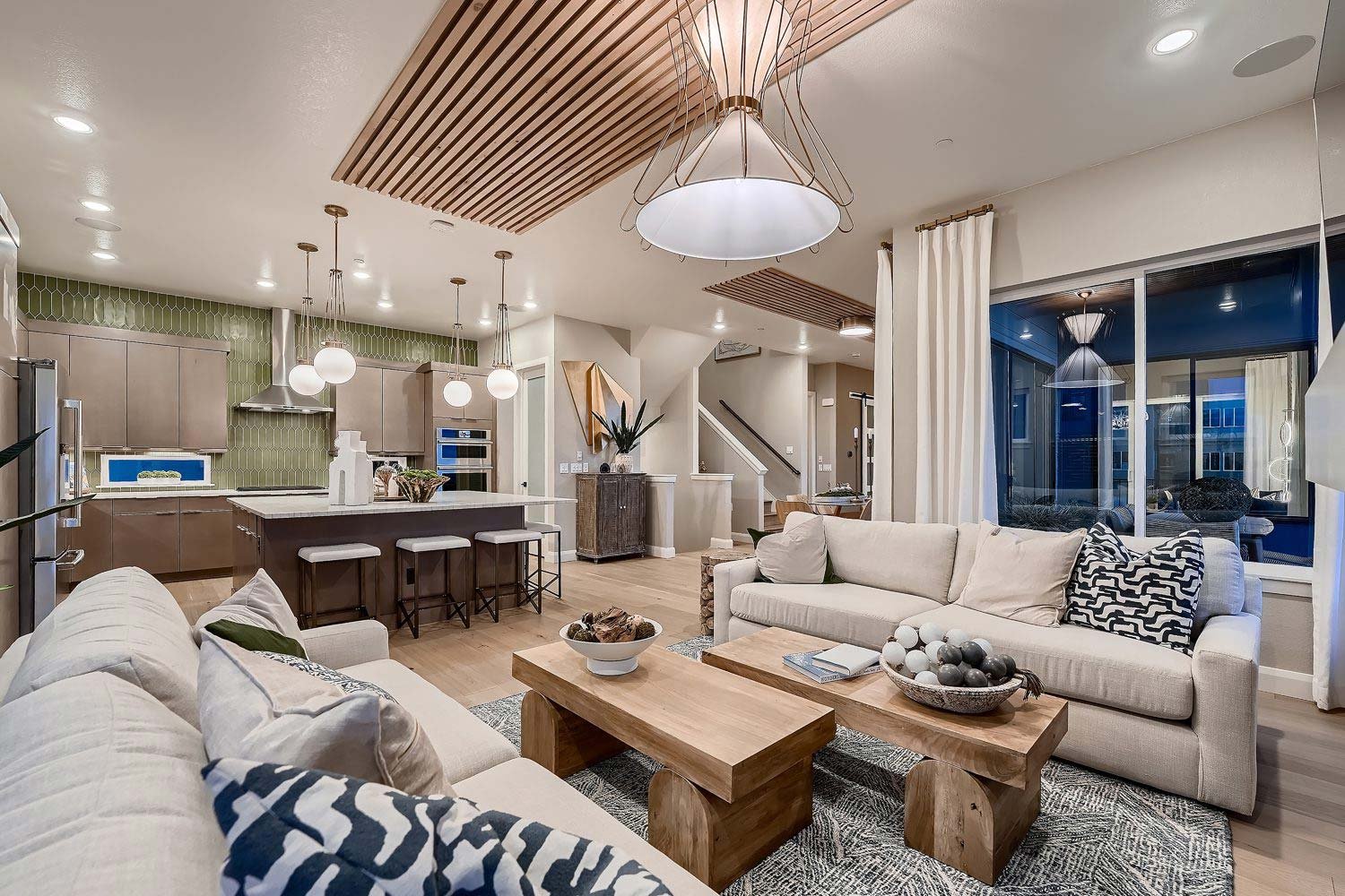 High quality photograph of a beautifully staged model home interior
