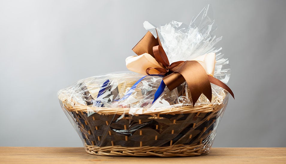 Home Builders closing gift basket for customer