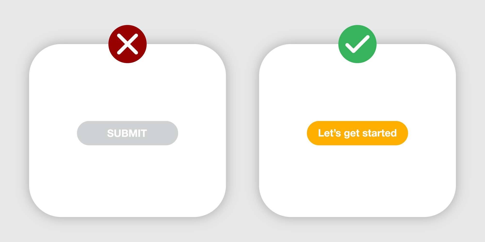 Buttons - Submit vs Lets get started