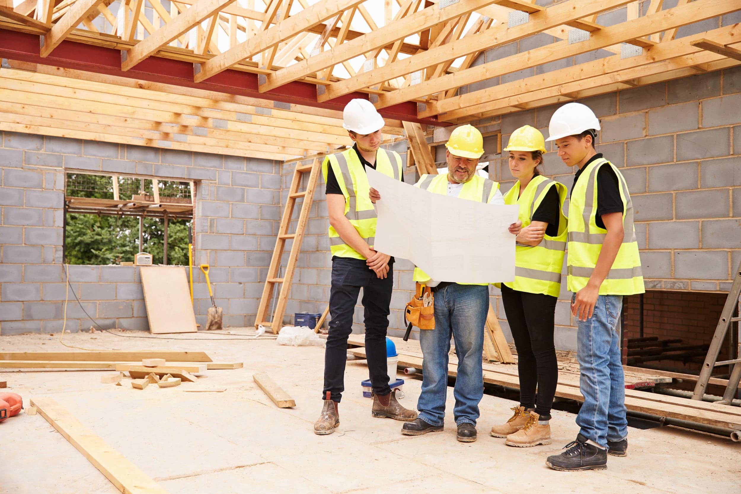 Home Builders Team on Construction Site