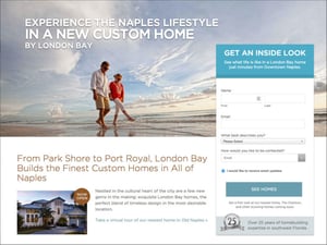 Home builder landing page