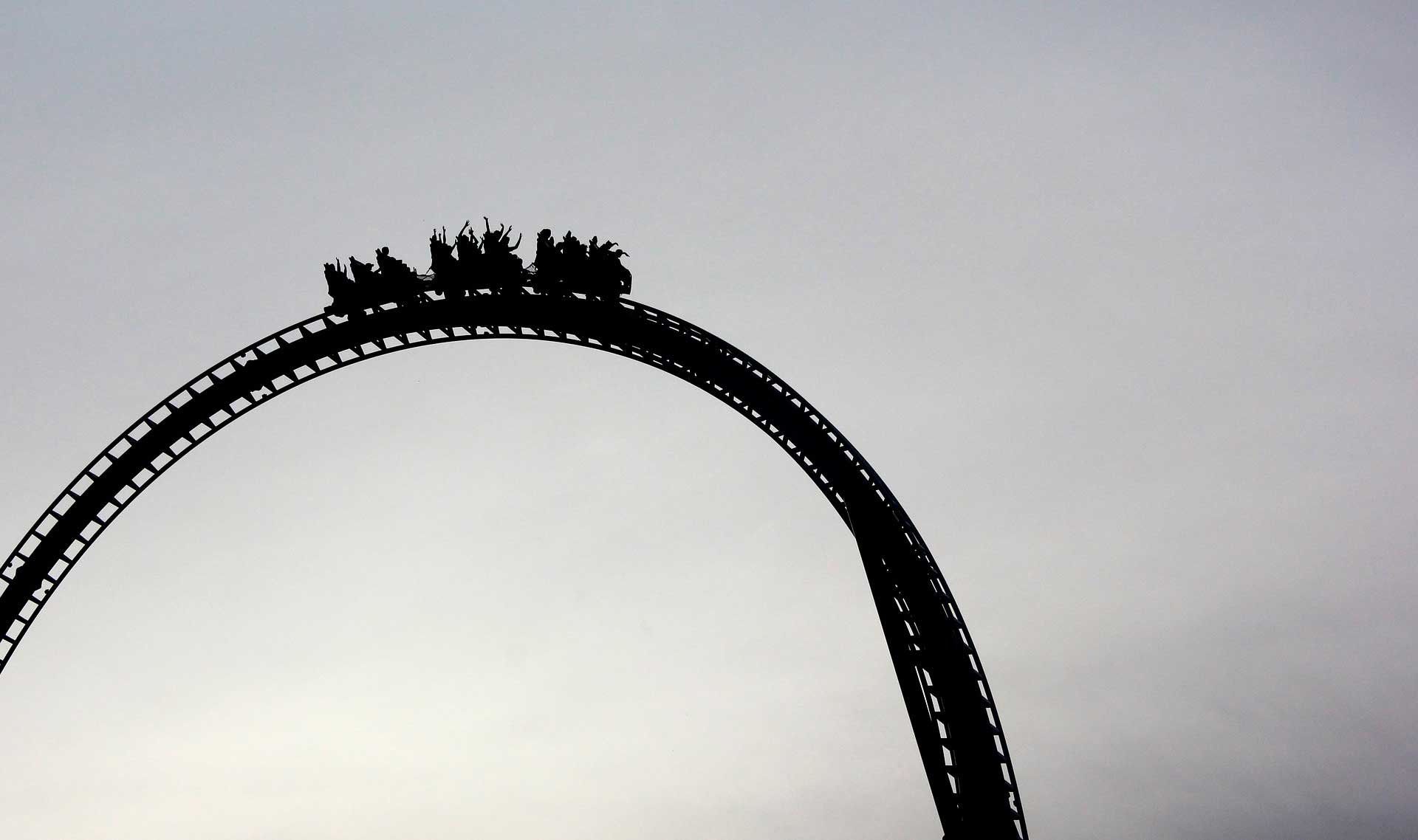 People-on-roller-coaster-simulating-a-customer-experience-ride