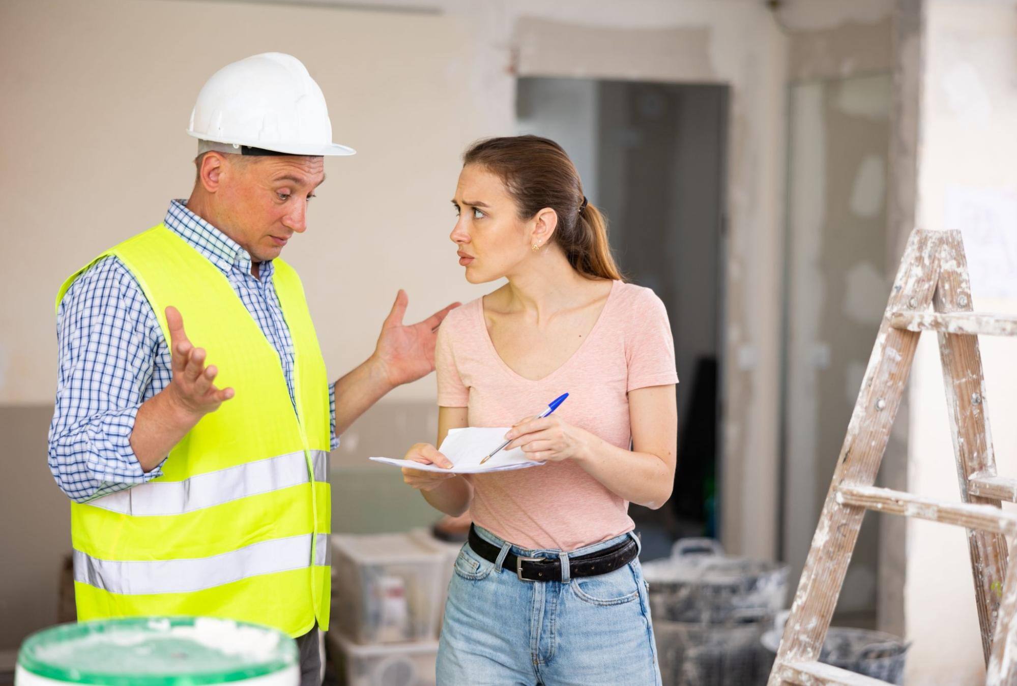 communication issue between buyer and home builder signaling the importance of using construction communication software