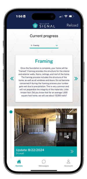 progress update communication between builder and buyer via construction communication app 