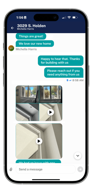 messaging communication between builder and buyer via construction communication app 