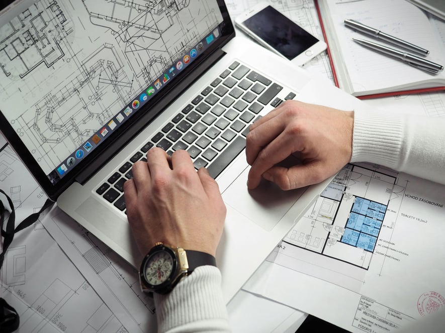Digital blueprint accessible via mobile devices onsite