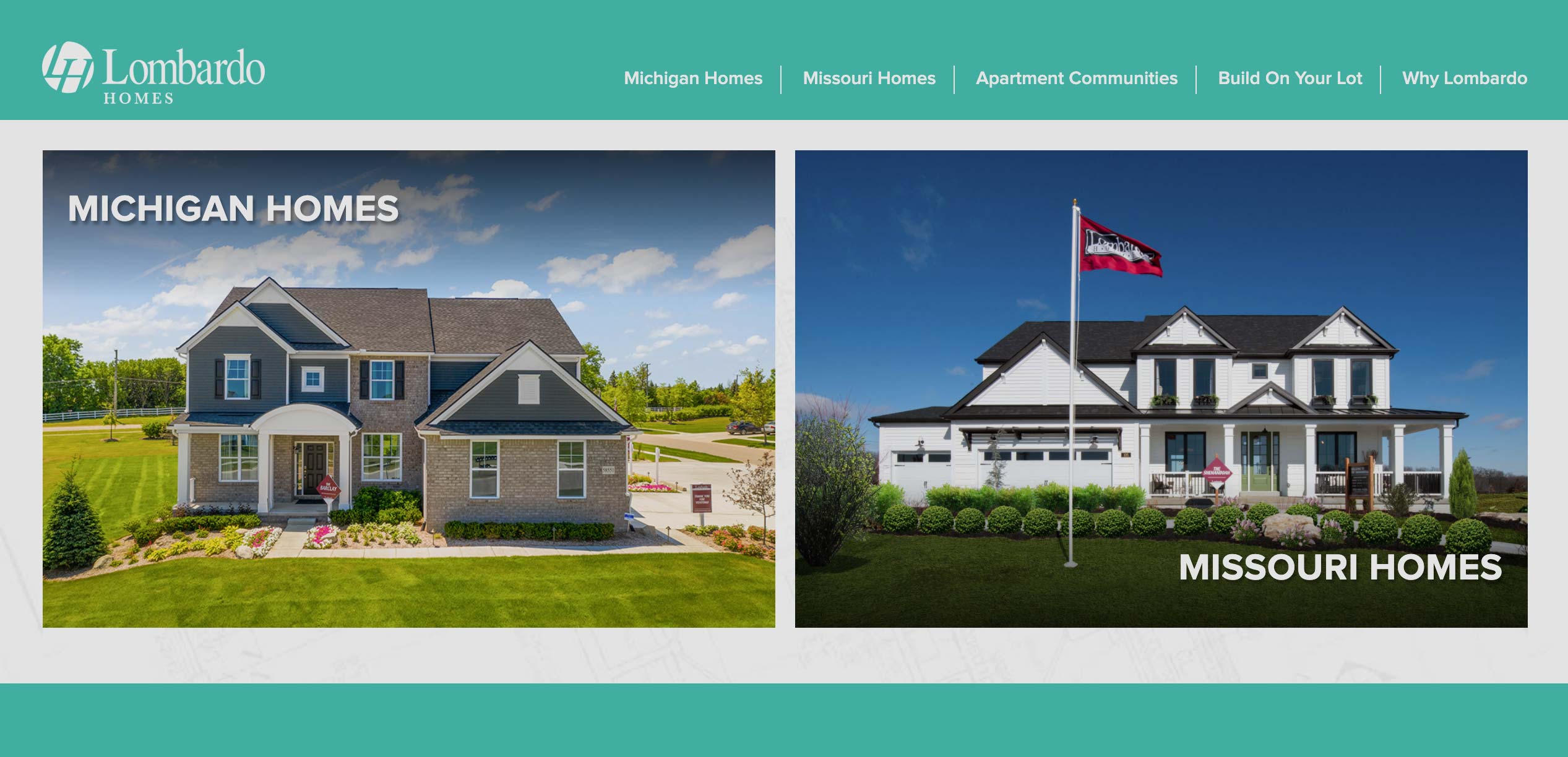 Lombardo Homes Website Screenshot